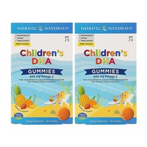노르딕 내추럴스 Nordic Naturals 어린이 오메가3 열대과일 펀치 맛 600mg 30정 X 2통 구미젤리