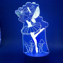 Nighdn 3d 천사 테이블 램프 led 아크릴 야간 조명 16 색 원격 제어 야간 조명 소녀 생일 선물 침실 장식, 여자, 16color(리모컨 포함)