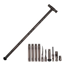 다용도 지팡이검 멀티툴 지팡이 변형 등산봉 약초 심마니 캠핑 다용도, B.5섹션 102CM