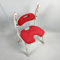 노인 환자 목욕의자 IU 욕실의자 접이식 높이조절 목욕탕 샤워 의자 노인 장기요양 복지용구 실버용품 요양등급 어르신용품, 노인장기요양등급 할인구매(본인부담금 15%), 레드