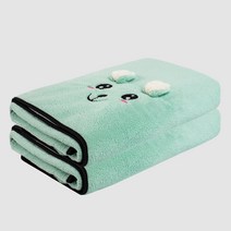 귀여운 캐릭터 토끼 코알라 비치타올 타월 대형 중형 바스 목욕 수건 RKU-SSAC06, L 2개, 그린토끼