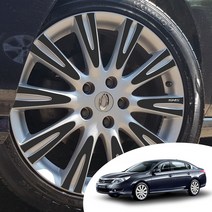 어른킹 뉴SM5 라구나 18인치 휠 마스크 포인트 레터링 튜닝 컬러 데칼 스티커 자동차 몰딩 카본 유광 홀로그램 크롬 랩핑 시트지, 무광블랙(휠), 추가안함