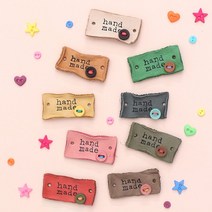 [원단쟁이] 44-660 미니버튼 핸드메이드 워싱 가죽라벨 E, 04.핑크