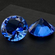 옥상 야외 테라스 마당 화단 꾸미기 색 크리스탈 다이아몬드 모양의 문진 장식 컷 59, 푸른, 60mm