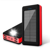 JS-CBI 태양광보조배터리 20000mAh 대용량 LED 등 생활방수, CO1-레드(RED), TO1-161X79X31mm