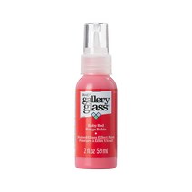 Plaid 갤러리 스테인 글라스 펜 2oz 색상선택 글라스 데코 스테인글라스 물감, 1 Ruby Red