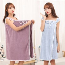 마켓셀리 귀여운 원피스 극세사 타월 샤워가운 비치타올 프리, 블