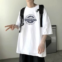 빈티지 스트릿 남성 오버핏 반팔티 주우재 최우식 패션 스타일 티셔츠
