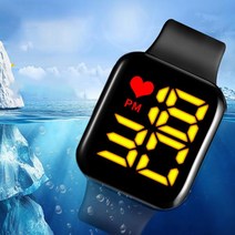 크게크게 Yellow LED Digital Black 손목 시계큰화면 큰글씨 전자시계 손목시계 디지털 시계 Watch 패션시계 스포츠시계