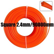 전동공구 부품 24mm27mm3mm 잔디 트리머 라인 나일론 로프 코드 스트리머 브러시 커터 헤드 깎는 기계 액세서리, Square 2.4mm 90m
