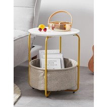 소파 발코니 이동식 작은 원형 테이블 금속 보조, C자형 그레이