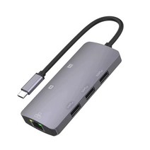 가이라 썬더볼트3 C타입 6IN1 멀티허브 맥북 에어 프로 그램 PD HDMI 확장 랜선, 6IN1 허브멀티(GH6IN1)