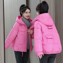 DFMEI 패딩 여성복 겨울 후드 루즈핏 패딩 쇼트 베이커리 코트 도톰
