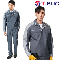 봄 여름 작업복 T-1003 상의 하의 개별별매 M~4XL 다-그레이 긴팔 반팔 근무복 유니폼 남자 춘추 티뷰크