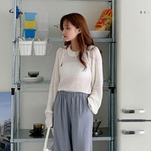 옷자락 [옷자락] 여자 여름 라운드넥 크롭 긴팔 볼레로 가디건