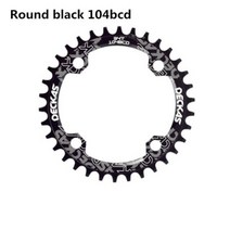 Deckas-104BCD 라운드 좁은 와이드 체인링 MTB 산악 자전거 104BCD 32T 34T 36T 38T 크랭크셋 치아 플레이트 부품 104 BCD, black