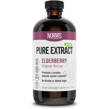 Norms Farms 아메리칸 엘더베리 추출물 - 베리로 만든 면역 지원을 위한 순수 농축액 완전채식 글루텐 프리 비 GMO 8온스. 병, [01] 1팩
