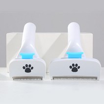 Yourpet 반려동물 원터치 브러쉬 고양이 죽은털 제거, 원터치 죽은털 브러쉬 블루 대형