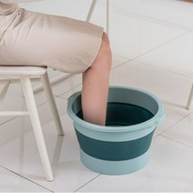 풋케어 접이식 깊은 습식 부종 다리붓기 발건강 임산부 원형 족욕통 족탕기, 그린