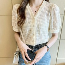 메이비굿 여자셔링반팔 블라우스 봄가을코디