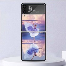 갤럭시 플립 4 3 2 Galaxy Z Flip 케이스 커버 발레리나 발레 댄스 충격 방지 하드 삼성 z 5g 전화 z flip flip 블랙 fundas 매트 쉘