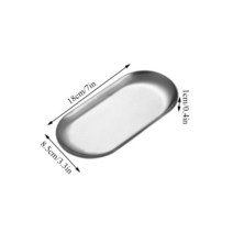 새로운 다이닝 플레이트 스테인레스 스틸 스토리지 트레이 접시 쥬얼리 링 주최자 빵 디저트 플레이트 황금 타원형 플레이트 데스크탑 장식, 실버 S