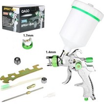에어리스도장기 페인트 후끼 락카 스프레이 건 에어 휴대용 브러쉬 HVLP 건카 중력 피드 건mm 노즐 분무기 자동차 용 가정용 도구, 1.4mm 1.7mm Gun Kit, CHINA