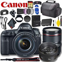 캐논 eos 5d mark iv dslr 카메라 및 24-105mm f4l ii 렌즈(국제 모델) 및 번들
