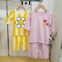 (1+1패키지특가) 모이모이깜피 유니프랜드 퍼플ST버터플라이+치즈스마일 선염7부내의 2벌세트