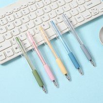 PK글로벌 5P 투명한 파스텔 컬러 볼펜 예쁜 무지 볼펜 검정색 0.5mm, 5개입, 랜덤