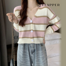플래퍼 FLAPPER (77까지)파스텔더블라인버튼가디건_FB3SCD031C