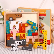 동물 테트리스 슬라이딩 퍼즐 캐릭터 퍼즐 스마트 슬라이드 퍼즐 빈티지, [트럼펫 17조각] 동물 테트리스개