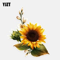 유리 부엌 화장실 벽면 해바라기 데코 스티커 Yjzt 11.513.7cm 해바라기 장식 꽃 자동차 스티커 맞춤 컬러 11a0725