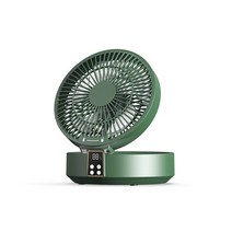 휴대용에어컨 소형에어컨 미니에어컨 휴대용 에어 쿨러 데스크탑 냉각 팬 무선 벽 장착 LED 조명 접이식, 02 green