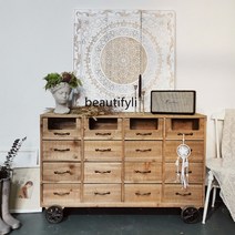 빈티지서랍장 엔틱가구 콘솔Iy 미국 스타일 프랑스 국가 복고풍 캐비닛 단단한 나무 서랍장 찬장 디스트레, 02 100 40 83