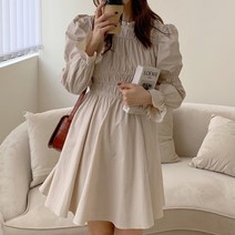 타니즈 올라 밴딩 셔링 미니 원피스