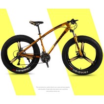 24인치 MTB 산악용 팻바이크 엠티비 오프로드 광폭타이어 바퀴큰자전거 성인용 펫바이크, 21단, 골드 3스포크(삼발이)