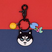 【열쇠 고리】허스키 개 펜던트 커플 선물 쌍 실용 키 체인 기념 생일 귀여운 배낭 펜던트