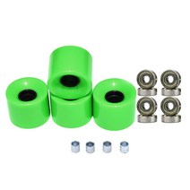 4 조각 60mm 78A PU 스케이트 보드 바퀴, 그린 골드 커버