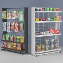 철제 미니 가판대 약국 껌 카운터 매대 팬트리 선반, 4단 블랙 50, 1개