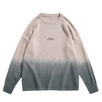 DFMEI.Knitwear --가을 겨울 그라데이션 스웨터 남 루즈핏 자수 니트