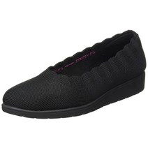Skechers Modern Comfort Womens Cleo Flex 웨지 스펠 바운드 플랫 슈즈 블랙/블랙 7 Wide