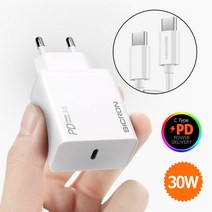 시크론 USB PD C타입 고속 충전기 30W EN-838QPDC, 화이트, 1개