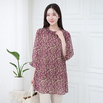 엄마옷 모슬린 플라워 롱블라우스 YBL105066 마담의류/미시옷/빅사이즈/중년여성의류/50대/60대