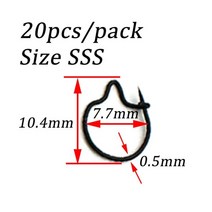 낚시용품 물고기 도구 장비20pcs 잉어 낚시 구더 클립 낚시 미끼 링 후크 미끼 핀, 20pcs-ss