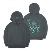 MLB 엠엘비 체커보드 빅로고 오버핏 후드티 LA다저스 3AHDO0126 차콜그레이