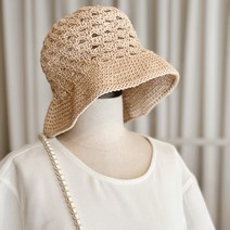 [DIY] 모아레이스버킷햇뜨기 코바늘모자뜨기 뜨개모자패키지, 소프트블루