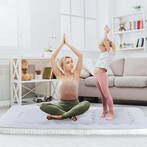 KIAYACI 바닥 매트리스 일본 다다미 매트 퀼트 침대 토퍼 대학 기숙사 롤업 캠핑 패드 성인 및 아동용 풀 사이즈, Grey Mattress + Grey Mattress