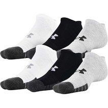 Under Armour 성인용 퍼포먼스 테크 노쇼 양말 스틸 모음 미디엄 6쌍 448428, Steel Assorted (6-pairs)_Mediu