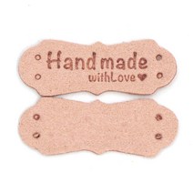 수제 라벨 가죽 손으로 만든 모자 청바지 가방 바느질 액세서리 뜨개질 DIY 공예 41x16mm20 개, 10 9